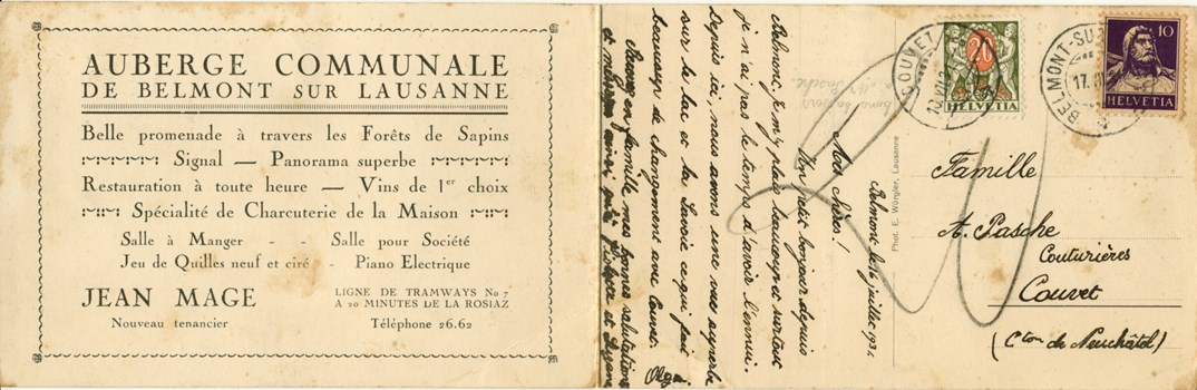 1934 Carte Double de M Crivelli