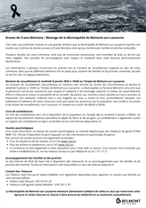 Communiqué Drame Crans Montana